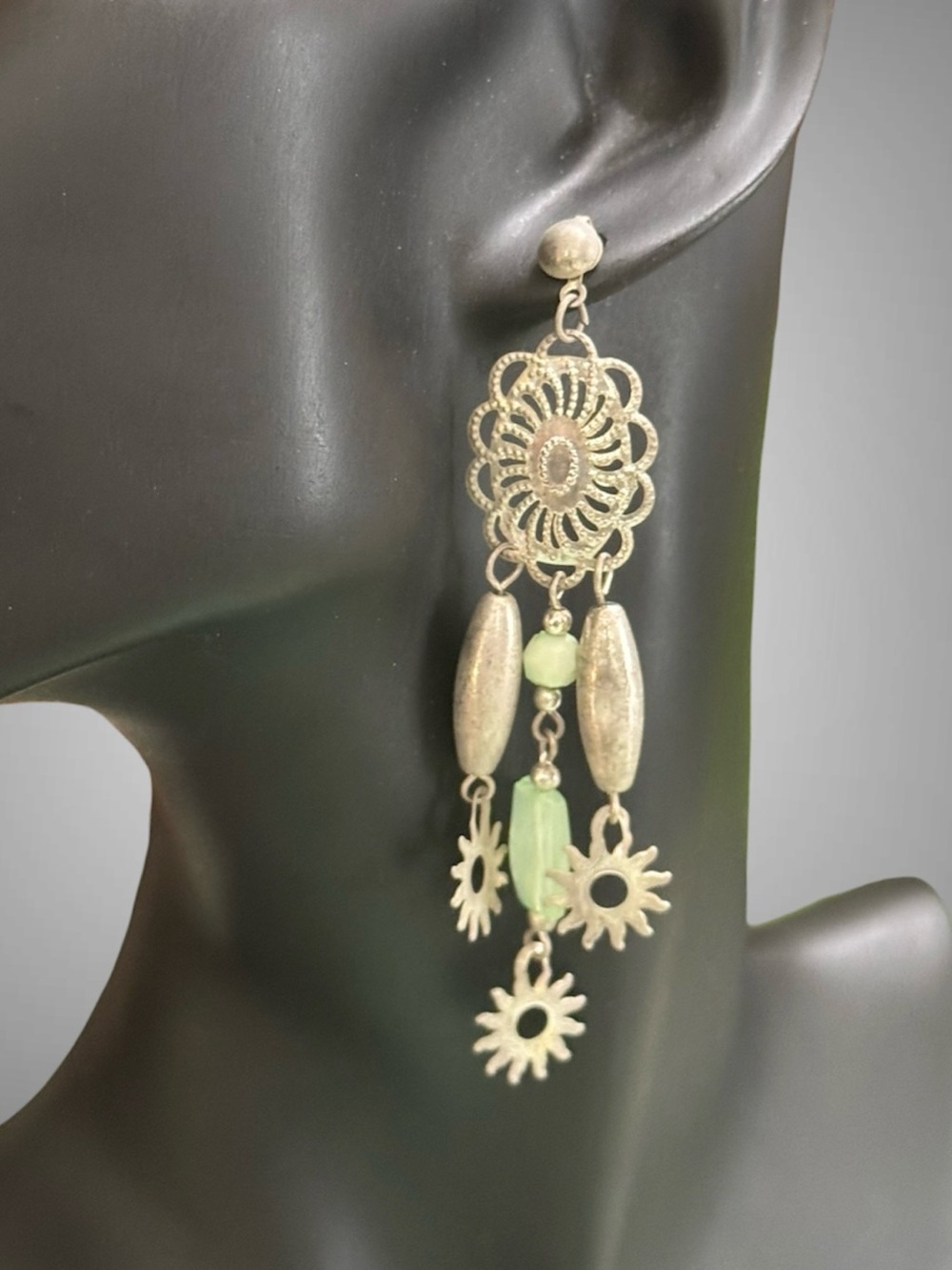 WESTERN STYLE CONCHO DANGLE EARRINGS
